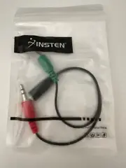1 Pack 8" Dual Mic 3.5mm Stereo 2 Plug Male to 3.5mm Female Adapter