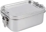 304 Stainless Steel Bento Box Single Layer with Lid and Buckle for Outdoor Picnic Ideal for Students Convenient Carrying Easy to Clean Dustproof Sealed Container Snack Box for Adults