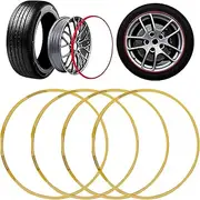 Wheel Protector,Aluminum Alloy Decorative Protection Ring,No Need To Remove Tire To Install,Scratch Resistant And Anti-friction,Suitable For All Kinds Of Vehicles(Yellow,19in