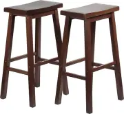 Classic Saddle-Seat 29 Inch Tall Kitchen Counter Stools for Homes, Dining Spaces