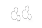 Couture Kingdom Disney Mickey Mouse Outline Hoop Earrings Accessory 6cm Silver