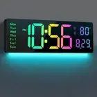 Digital Wall Clock Large Display 16", Digital Clock with 11 RGB Colors Changi...