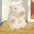 Capybara Alarm Clock for Kids Night Light Plush Toy Rechargeable Desk Decor