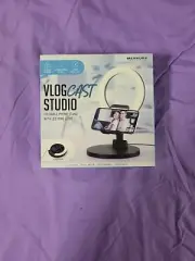 Merkury Vlog Cast Studio Foldable Phone Stand w/ LED Ring Light 6" - New