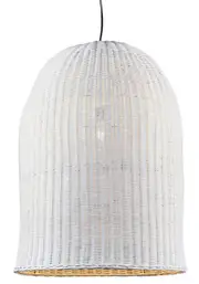 Toucans White Rattan Basket Pendant Light