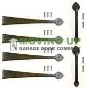 Garage Door Decorative Spear Kit 16" Hinges + Handles Cast Iron + Hardware