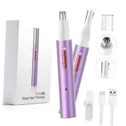 Rechargeable 5 in 1 Ear and Nose Hair Trimmer for Women, 2025 Purple