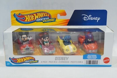 Hot Wheels Disney Racer Verse 4 Pack Mickey Vanellope Stitch Giro NEW d18
