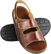 [Zerimar] Natural Leather Mules, Elegant Men's Sandals, Casual Toe Separator Men's Leather, Sandals Mules