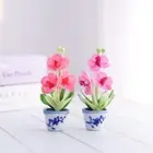 Vanda Orchid Magnets For Fridge Dollhouse Miniature Handmade Pink Purple X2 PCS.