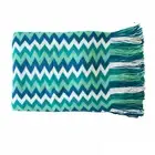 Chevron Knitted Throw Blue Multi IDC Homewares