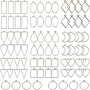 80 Pcs Open Bezels for Resin Pressed Flower Frame Charms for Earring Making Necklace Pendant