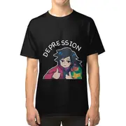 Fight against depression black background T-shirt