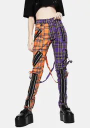 [Tripp NYC] Orange Purple Madness Plaid Pants