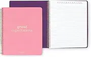 Kate Spade New York Large College Ruled Notebook, 11" x 9.5" Pink Spiral Notebook with 160 Pages, Great Expectations