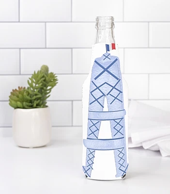 Blue Eiffel Tower baby shower Bachelorette Bride Party Can Cooler Bottle Slim