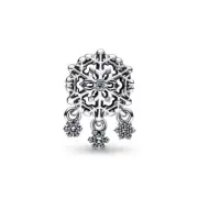 BN GENUINE PANDORA MAGICAL XMAS BLUE ICED SNOWFLAKE DROP CHARM : 792367C01