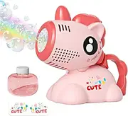 Bubble Machine for Kids, Automatic Bubble Blower Machine, Shaking Head Electric Maker Portable with Light for Kids Boys Girls Toddler Adults Wedding Birthday