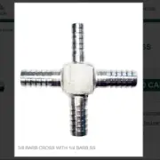 3/8 BARB CROSS WITH 1/4 BARB SS # 7111