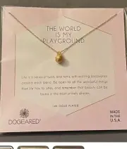 $45 DOGEARED The World Is My Playground gold Plated Sphere Crystals Necklace JA