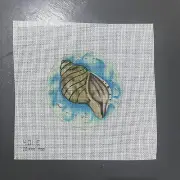 Hand Painted Needlepoint Canvas Melissa Shirley Shell Round 1999 401E Ornament