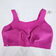 Glamorise Sport Cami Wireless Bra Sz 42DD No Bounce Rose Violet Pink Style 1066