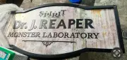 Spirit Halloween Display 2022 Dr Reaper Monster Lab Sign