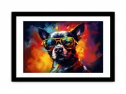 Modern Dog Framed print Art Poster