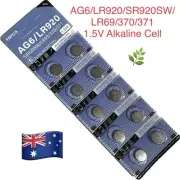10 × AG6/LR920/SR920SW/LR69/370/371 Button Battery 1.5V Alkaline Cell EXP2028/12