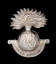 78th Canadian Winnipeg Grenadiers Cap Badge Hallmarked Silver