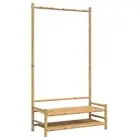 Bamboo Clothes Rack Garment Display Stand Portable Rail Hanger 103x40x183cm