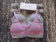Calvin Klein Girls 2 Pack Seamless Bralette Bra w/ Removable Pads 6/6X
