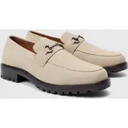 Mens Chunky Snaffle Loafer In Taupe