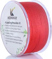 1.5Mm Red Nylon String with Case for Bracelets,53 Yards Braided Nylon Satin Cord