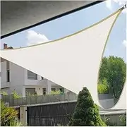 Triangle Sun Shade Sail,Curved Tear Resistant Sun Shade,Reinforced Corners & Edges,for Backyard Yard Deck Carport Lawn(4x4x4meter)
