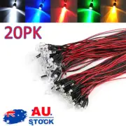 20 Prewired Emitting Diode LED Bulb Single Color Light Diode-Line DC12V 3/5/10mm