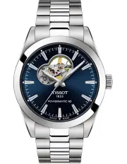 [Tissot] Gentleman Powermatic 80 Open Heart T1274071104101 Watch in Blue