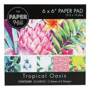 The Paper Mill Tropical Oasis Paper Pad 6 x 6 Inch 30 Sheets