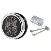Gun Safe Lock Replacement Chrome Keypad Safe Electronic Lock with Solenoid 2 Key