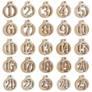 100 Pcs Number Wooden Calendar for Christmas 1-25 Christmas Countdown Advent ...