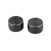 2Pcs 6mm Dia Bulb Light Lamp Dimmer Control Rotary Knob Cap Black