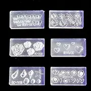 Silicone Moulds 6 Pieces 3D Stereo Mini Carving Shape Nail Art Form Template Silicone Mould