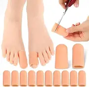Dimeho Original Soft Gel Toe Protectors 12pcs Gel Toe Cap and Protector for Big Toe for Women & Men Toe Caps for Foot Pain Relief Cushioning Toe Sleeves for Ingrown Toenails, Corns, Calluses, Blisters