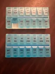 TWO Weekly (7 Day) AM/PM Pill Case, Medicine Planner, Vitamin Organizer...
