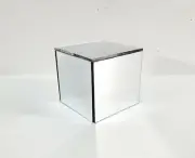 Dollhouse Modern Mirrored Side Table Cube 1:12 Scale Miniature Furniture