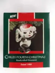 Hallmark Child's Fourth Christmas Ornament 1989 NRFB Panda Bear New!