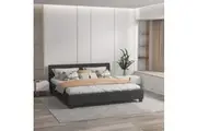 Milano Sienna Luxury Bed Frame Base And Headboard Solid Wood Padded Fabric