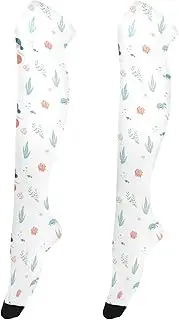 [Caihoyu] Knee-High Socks Women Flexible Long Boot Stockings High Thigh Socks for Dates Mermaid Baby Turtle Pattern, Mermaid Baby Turtle Pattern