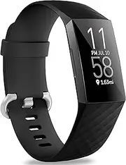 Ezonedeal Sport Bands for Fitbit Charge 4 Band & Fitbit Charge 3 Bands, Soft Silicone Adjustable Replacement Wristbands Women/Men for Fitbit Charge 4 / Fitbit Charge 3 / Charge 3 SE