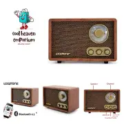 AM FM Classic Retro Radio with Bluetooth Speaker,Vintage Wood Table Radio wit...